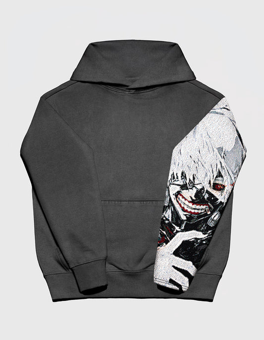 GHOUL / Faded Charcoal Streetwear Box Hoodie