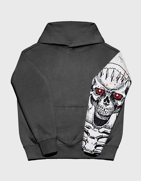 KNIGHT / Faded Charcoal Streetwear Box Hoodie