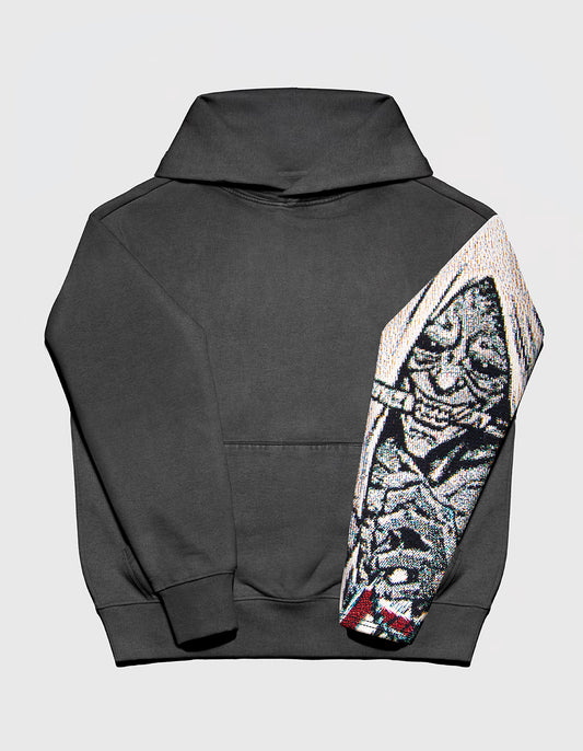 REAPER / Faded Charcoal Streetwear Box Hoodie