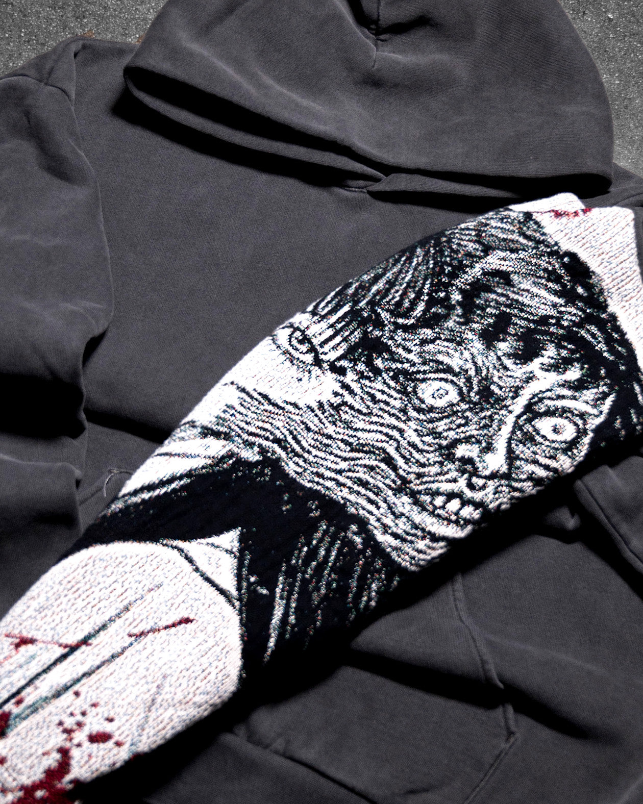 MONSTER / Faded Charcoal Streetwear Box Hoodie
