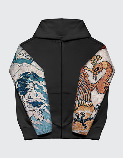 BRAVE BIRD / Oversized Fit Zip Up (12oz)