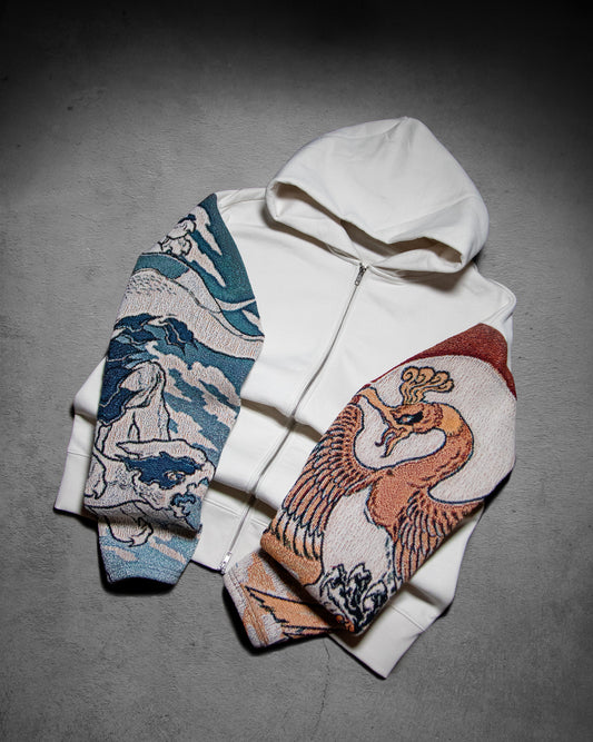 #190 - BRAVE BIRD - Oversized BoneHoodie