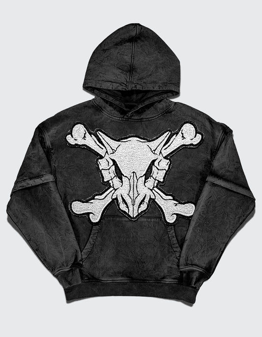 BONE CLUB / Double Sleeved Oversized (36oz) Washed Black